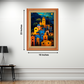 Colorful Village View Wood Print Wall Art 18x23 Inches