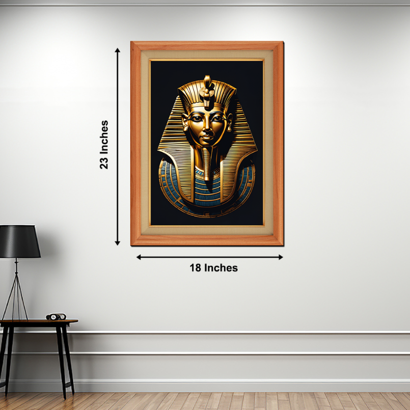 Egyptian Warrior Totankamôna Wood Print Wall Art 18x23 Inches