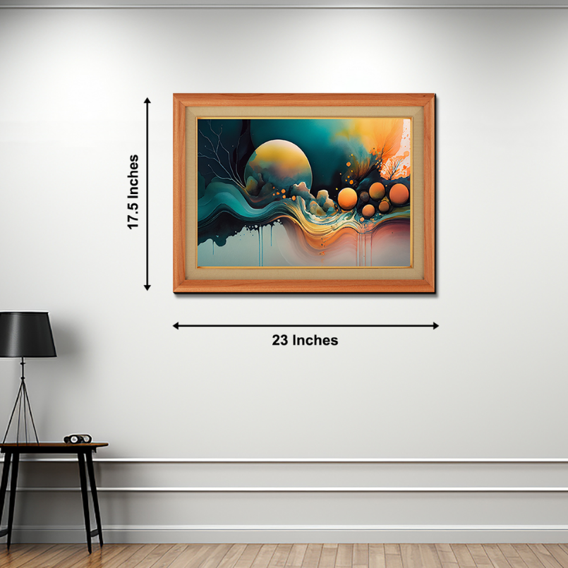 Multicolor Night Illustration Wood Print Wall Art 23x17.5 Inches