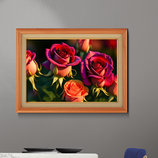 A Bouquet of Roses Wood Print Wall Art 23x17.5 Inches