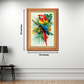 Colorful Parrot Bird On Branch Wood Print Wall Art 18x23 Inches