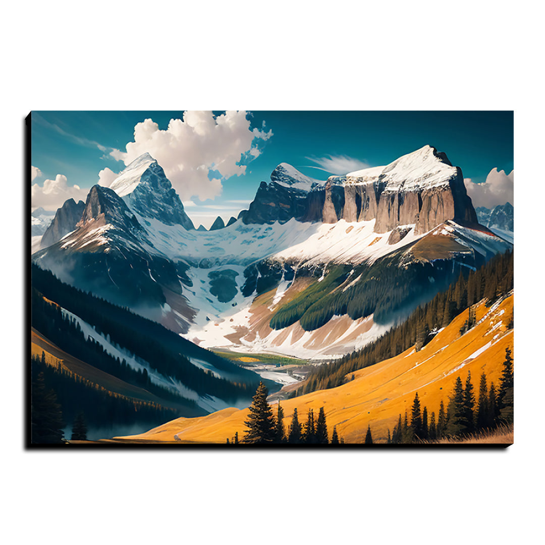 Cloud and Mountains Astonish Landscape Luxury Wall Art Painting