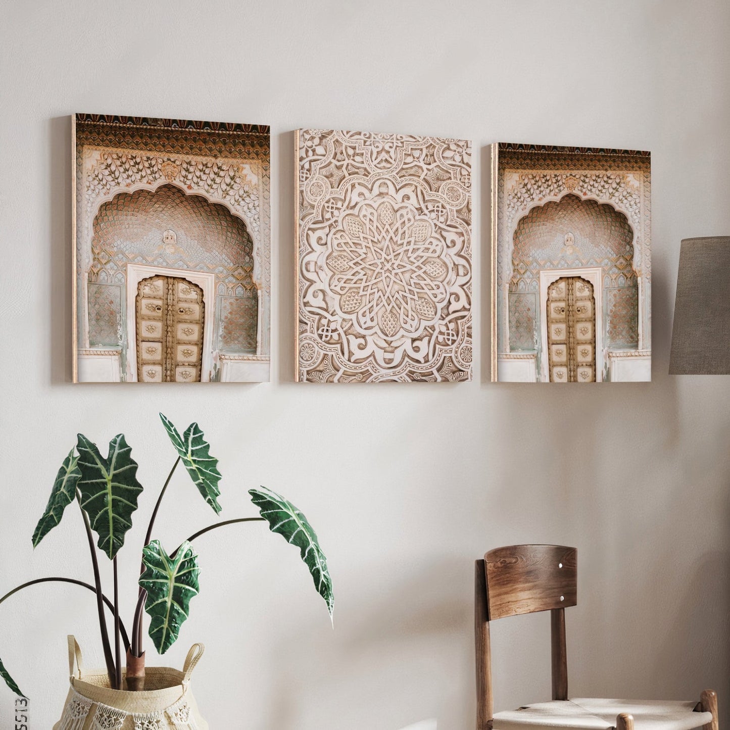 Morocco Oriental Bohemian Door Wood Print Wall Art Set of 3