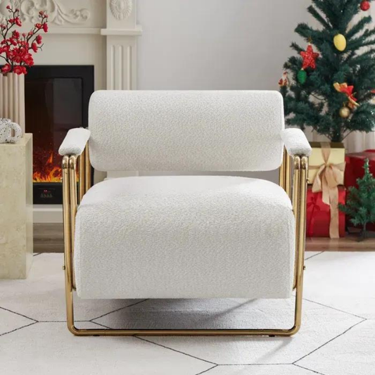 Premium Fabric With Metal Legs Armchair