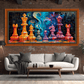 Chess Abstract Wood Print Wooden Luxury Wall Tiles Set