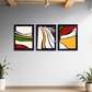 Set Of Three Abstract Line Wood Print Wall Art 18X23 Inches