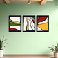 Set Of Three Abstract Line Wood Print Wall Art 18X23 Inches