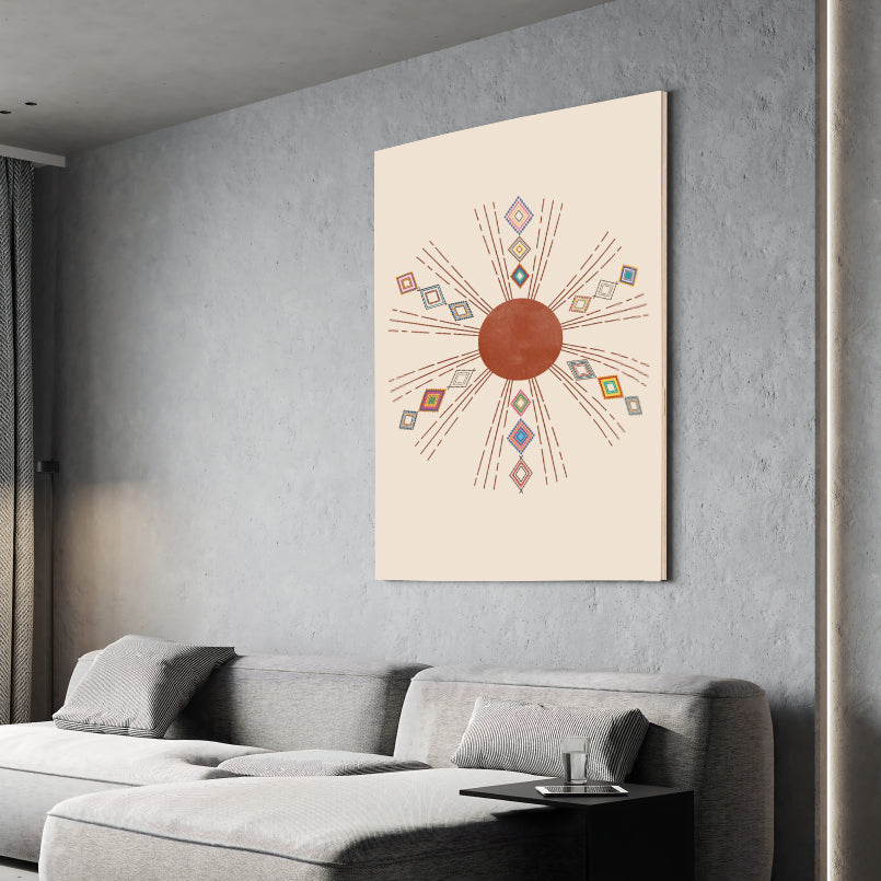 Geometric Boho Wood Print Wall Art