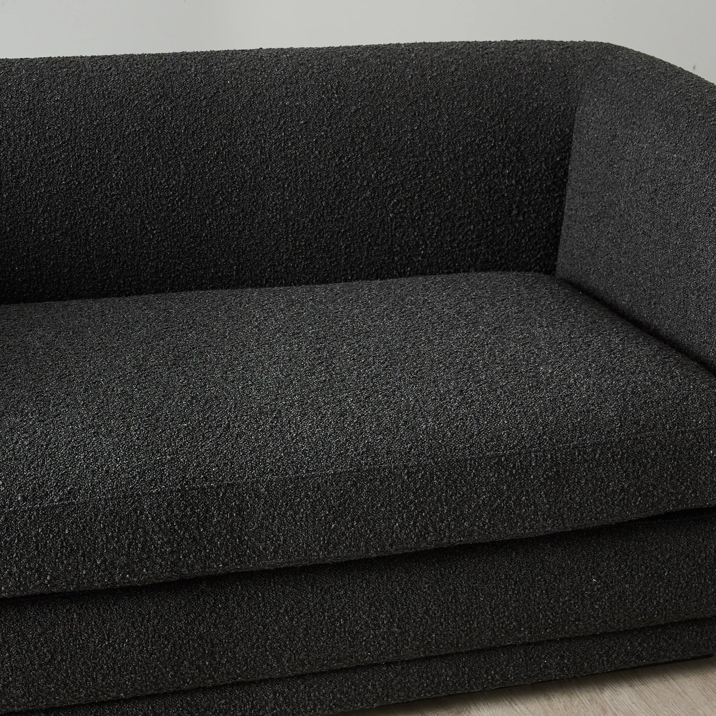 Black Boucle 2-Seater Sofa