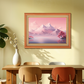 Pink Mountain Wood Print Wall Art 23x17.5 Inches