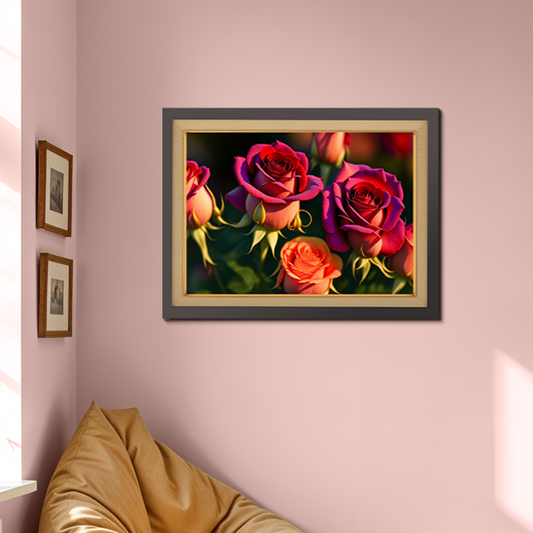 A Bouquet of Roses Wood Print Wall Art 23x17.5 Inches