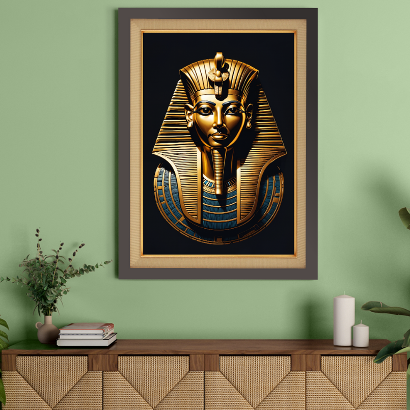 Egyptian Warrior Totankamôna Wood Print Wall Art 18x23 Inches