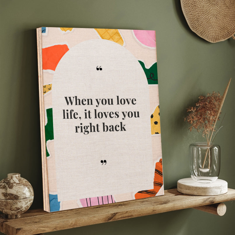 Love Life Wood Print Wall Art