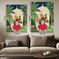 Set of 3 Shrinath Ji With Cow and Lotus Pichwai Wood Print Wall Art