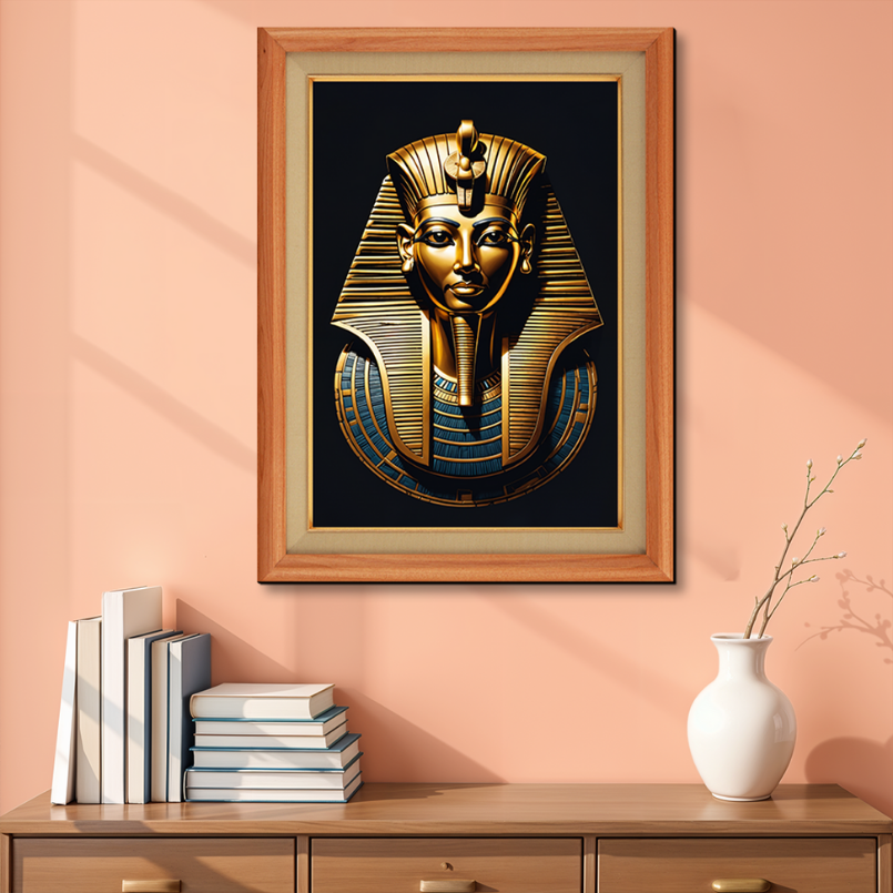 Egyptian Warrior Totankamôna Wood Print Wall Art 18x23 Inches