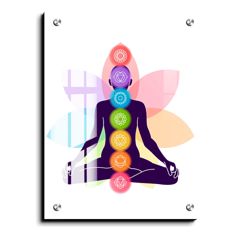 7 Chakra Colorful Wood Print Wall Art