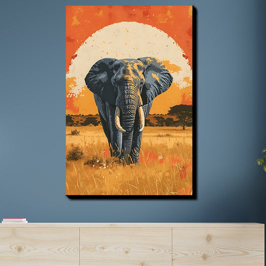 Wildlife Elephant Wood and Acrylic Print Wall Art