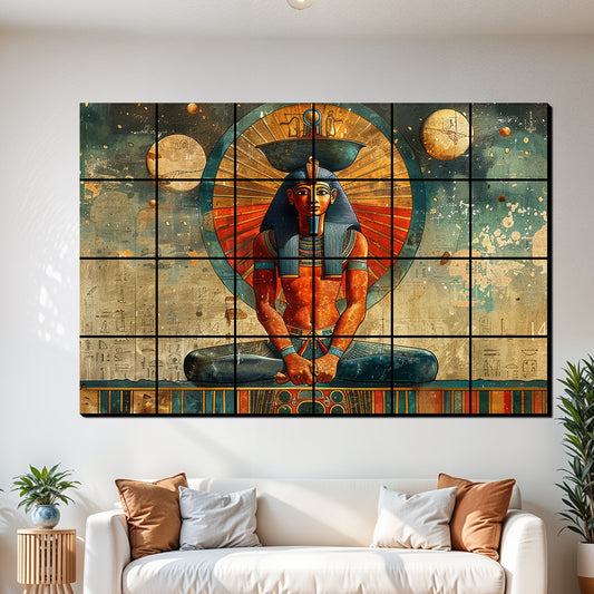 Ancient Egypt Art Wood Print Luxury Wall Tiles Set