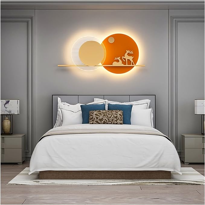 Moon Deer 3D Lamp Metal Wall Art