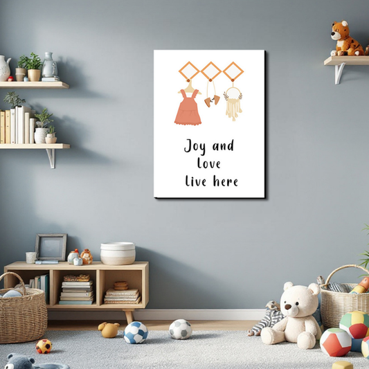 Joy and Love Live Here Wood Print Wall Art