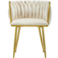 Premium Design Velvet Fabric With Golden Metal Legs Armchair