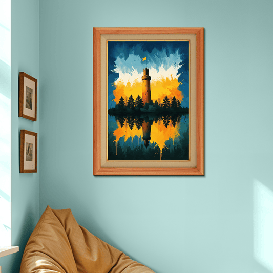 Fort With Flashing Colors Wood Print Wall Art 18x23 Inches