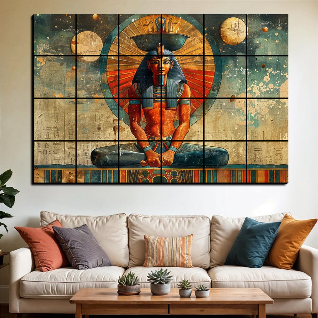 Ancient Egypt Art Wood Print Luxury Wall Tiles Set