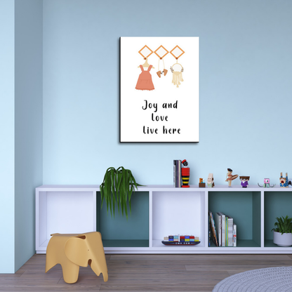 Joy and Love Live Here Wood Print Wall Art