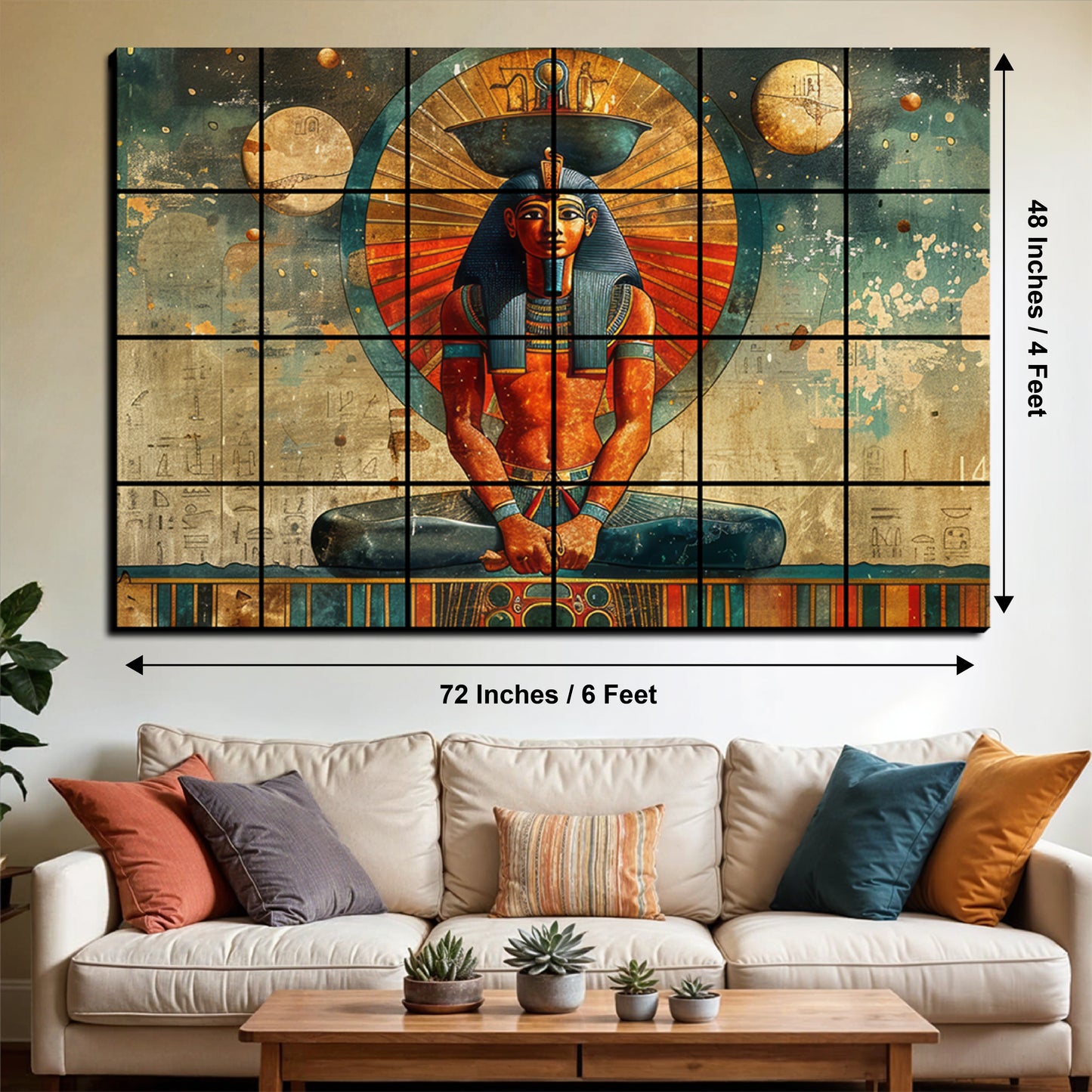 Ancient Egypt Art Wood Print Luxury Wall Tiles Set