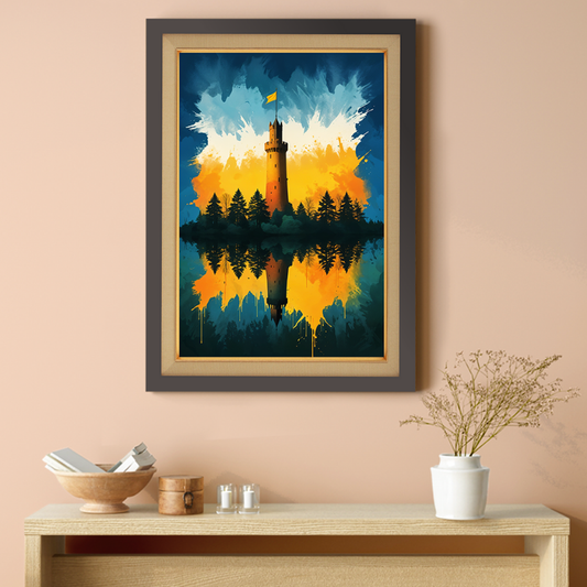 Fort With Flashing Colors Wood Print Wall Art 18x23 Inches