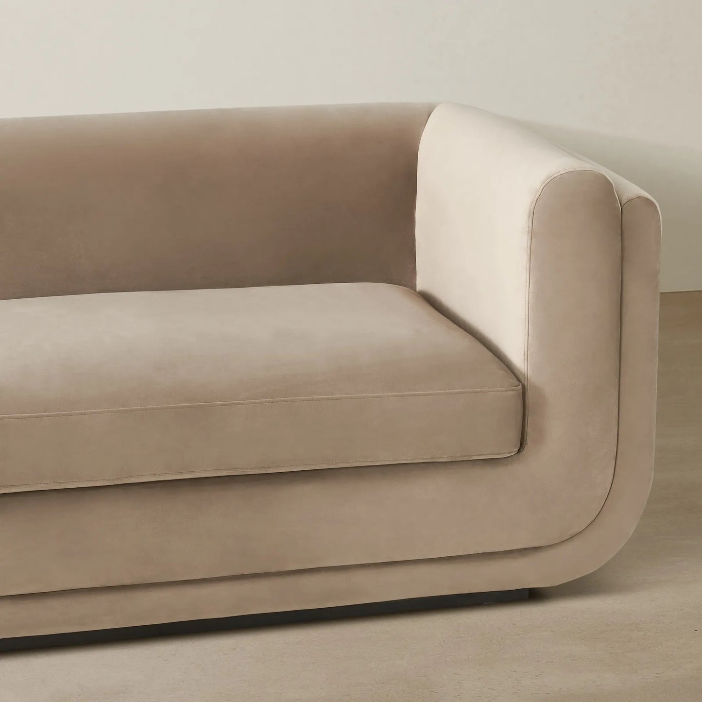 Beige Velvet 2-Seater Sofa