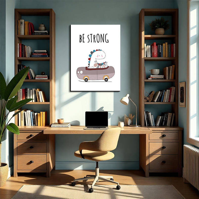 Be Strong Wood Print Wall Art