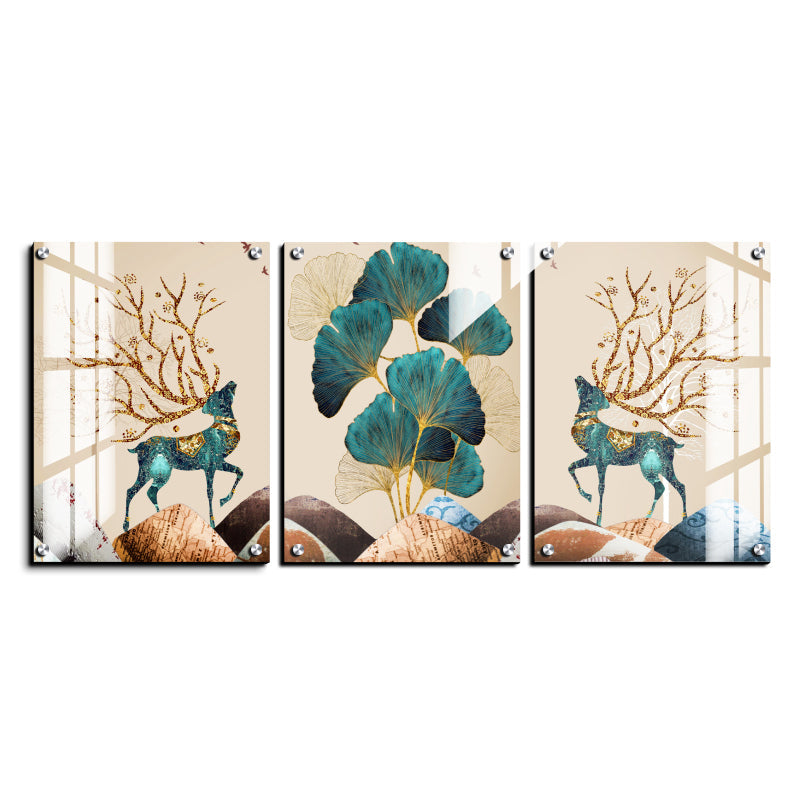 Nature Mural Wood Print Wall Art Set of 3