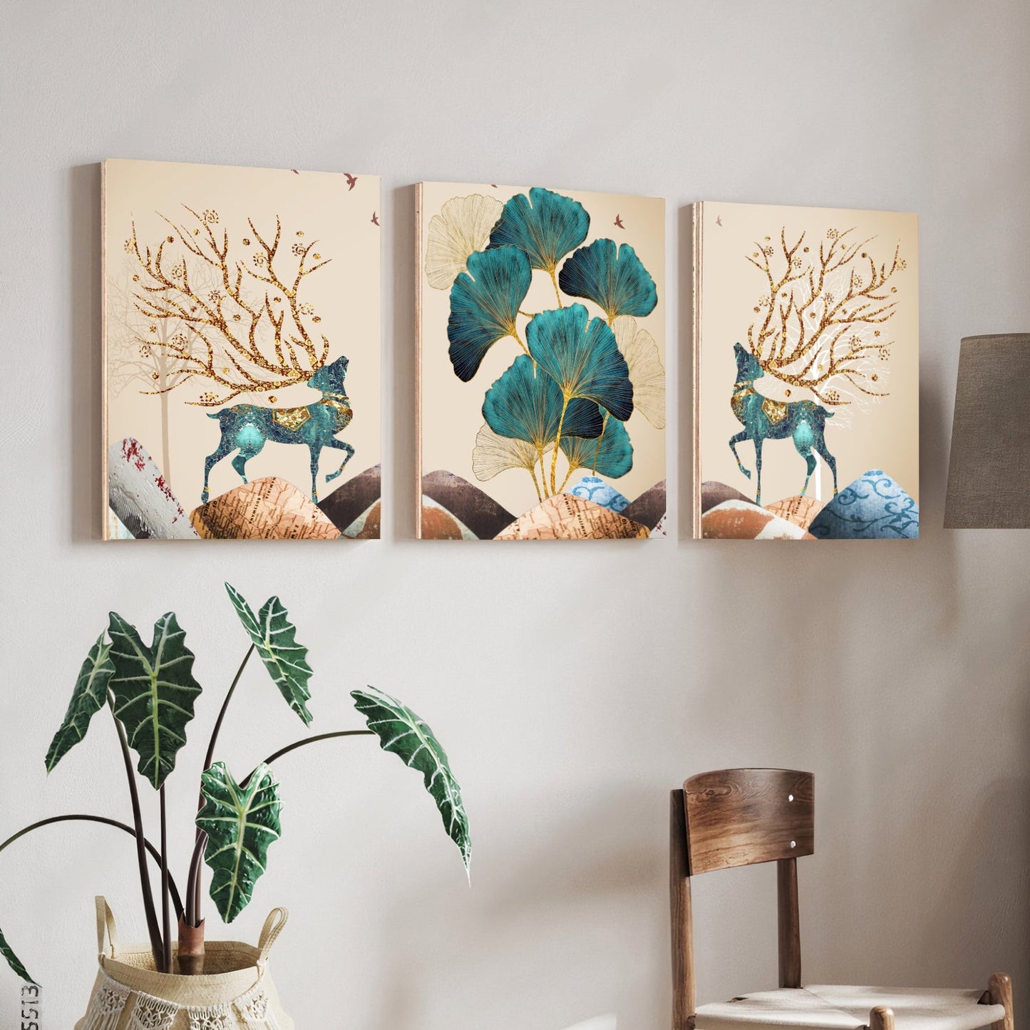 Nature Mural Wood Print Wall Art Set of 3