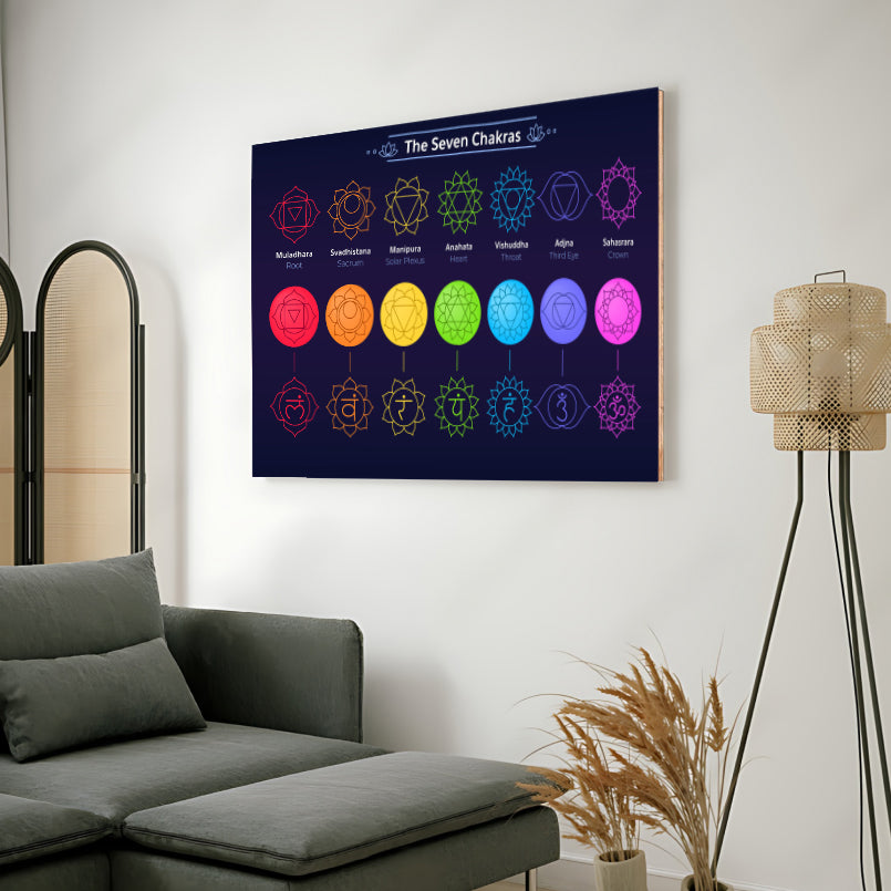 The 7 Chakra Wood Print Wall Art