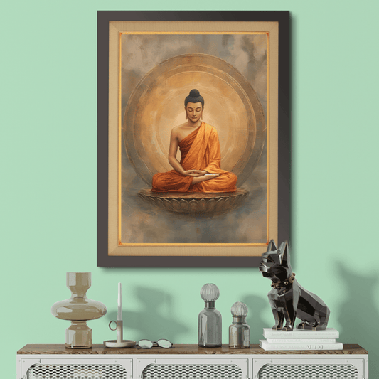 Buddha In Meditation Wood Print Wall Art 18x23 Inches