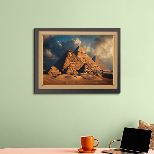 Egyptian Pyramid World Heritage Wood Print Wall Art 23x17.5 Inches