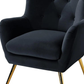 Modern Wingback Arm Chair With Metal Gold Legs