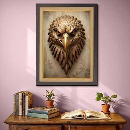 Metallic Eagle Wood Print Wall Art 18x23 Inches