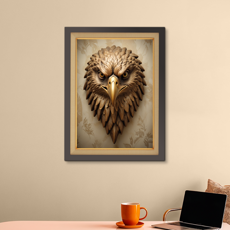 Metallic Eagle Wood Print Wall Art 18x23 Inches