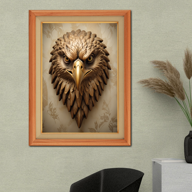 Metallic Eagle Wood Print Wall Art 18x23 Inches