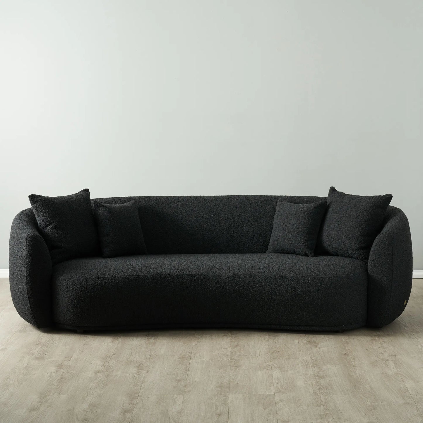 Black Boucle Luxurious 3-Seater Sofa