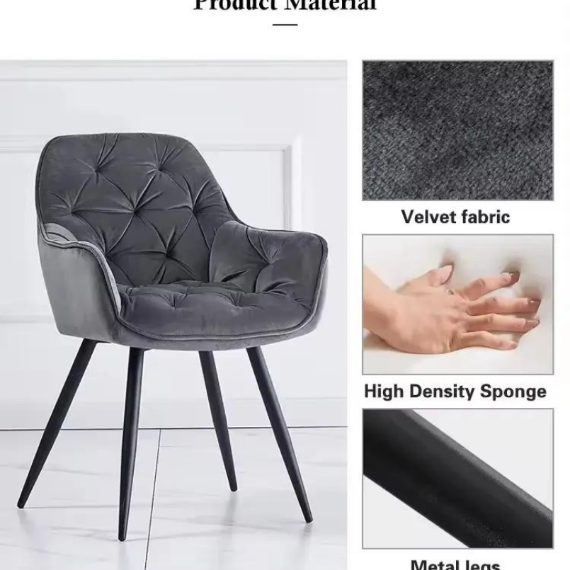 Velvet Soft Nordic Thick Luxury Padded Armchair