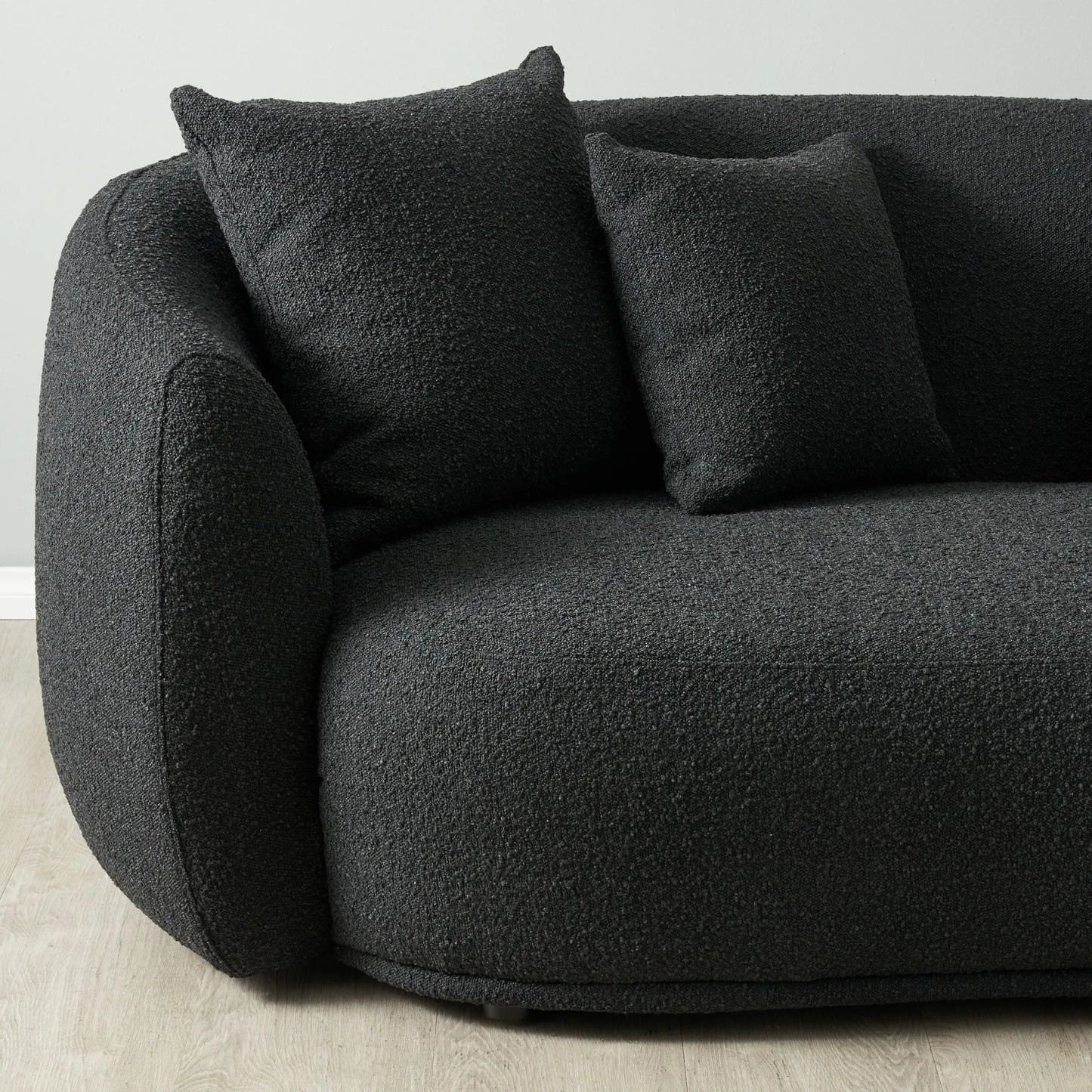 Black Boucle 2 Seater Sofa