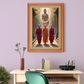 Monk With Budha On Background Wood Print Wall Art 18x23 Inches