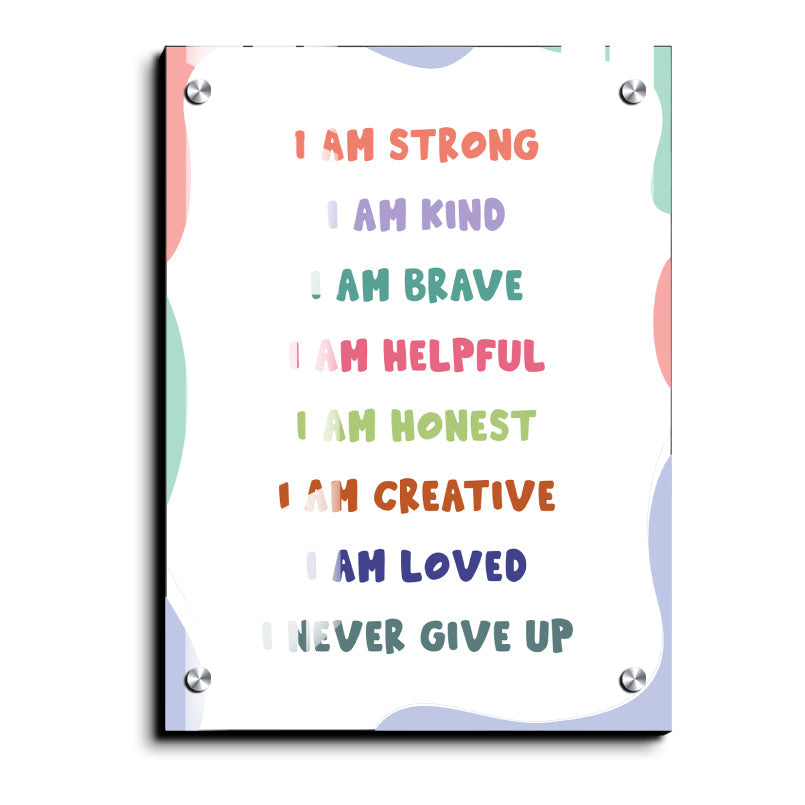 Positive Affirmations Wood Print Wall Art