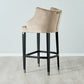 Luxurious Velvet Barstool With Gold Nail Heads Beige