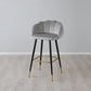 Luxurious Contemporary Velvet Barstool Grey