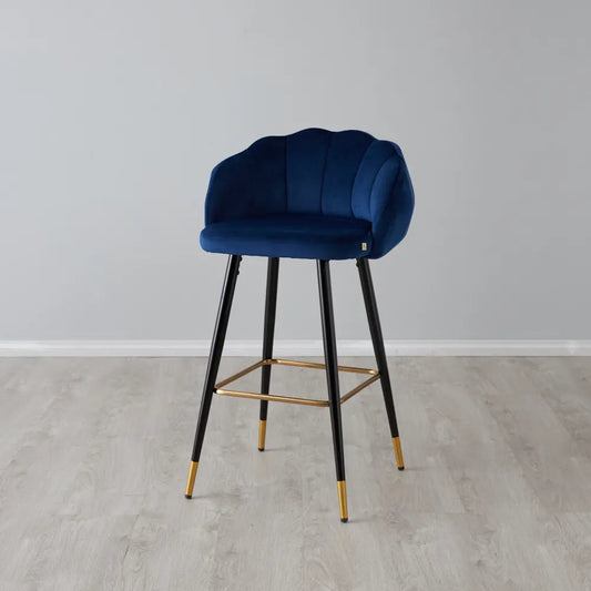 Luxurious Contemporary Velvet Barstool Blue