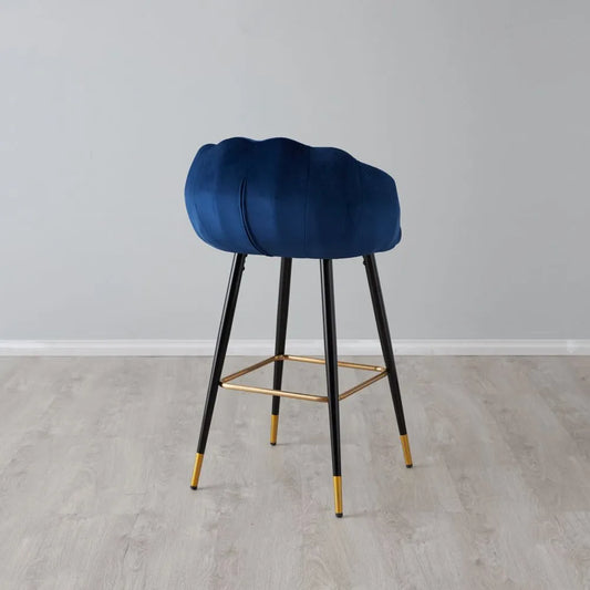 Luxurious Contemporary Velvet Barstool Blue